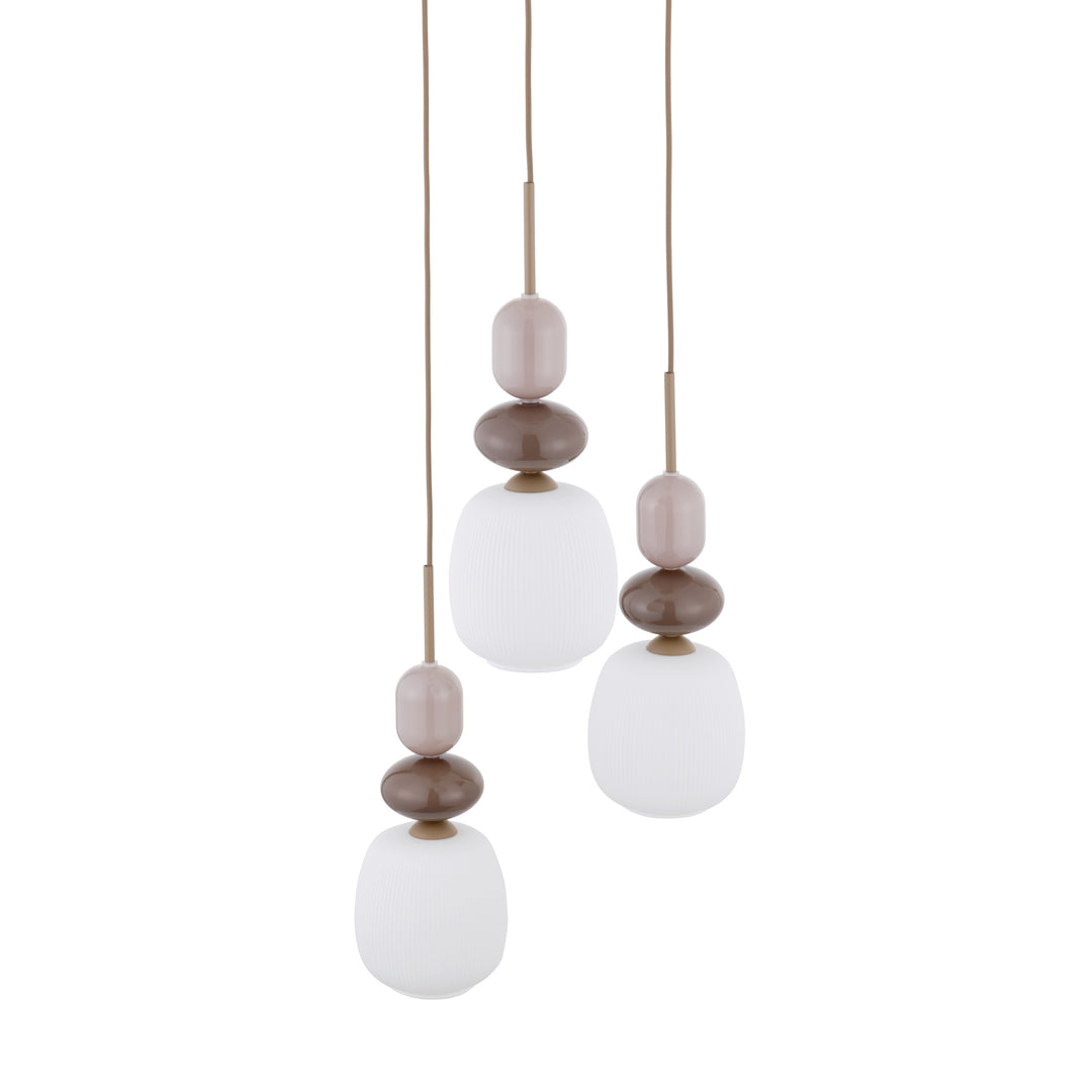 Zen botti takpendel 3-lys-Takpendler-TK Lighting-Brun / Grønn / Konjakk farget-TK-11877-Lightup.no