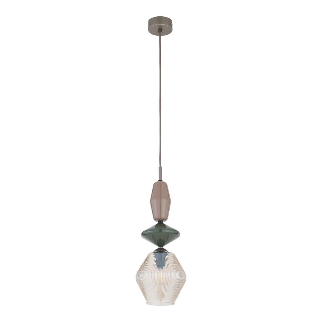 Zen fuso takpendel 1-lys-Takpendler-TK Lighting-Brun / Grønn / Konjakk farget-TK-11865-Lightup.no