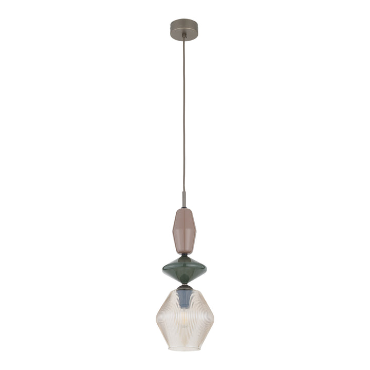 Zen fuso takpendel 1-lys-Takpendler-TK Lighting-Brun / Grønn / Konjakk farget-TK-11865-Lightup.no