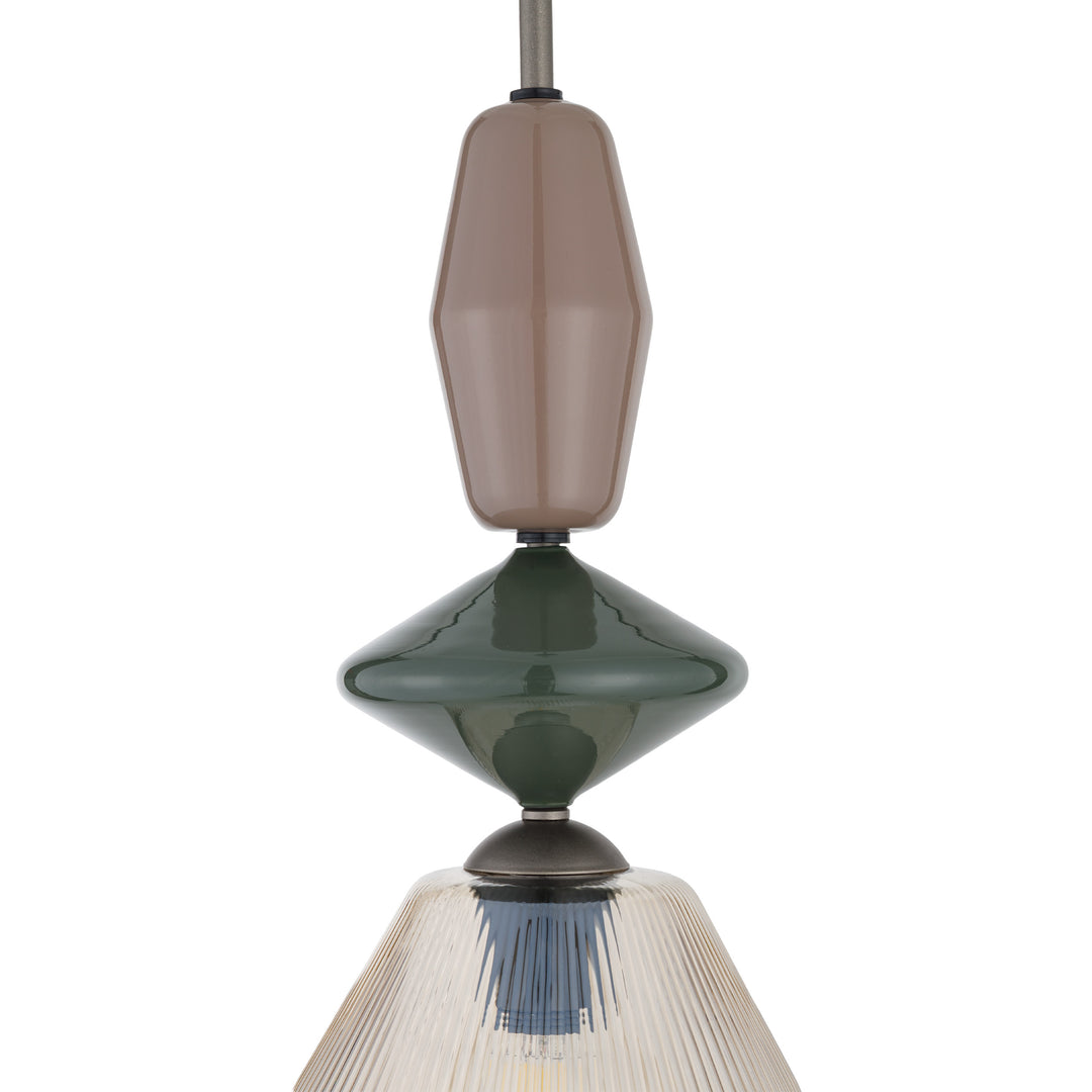 Zen fuso takpendel 1-lys-Takpendler-TK Lighting-Brun / Grønn / Konjakk farget-TK-11865-Lightup.no