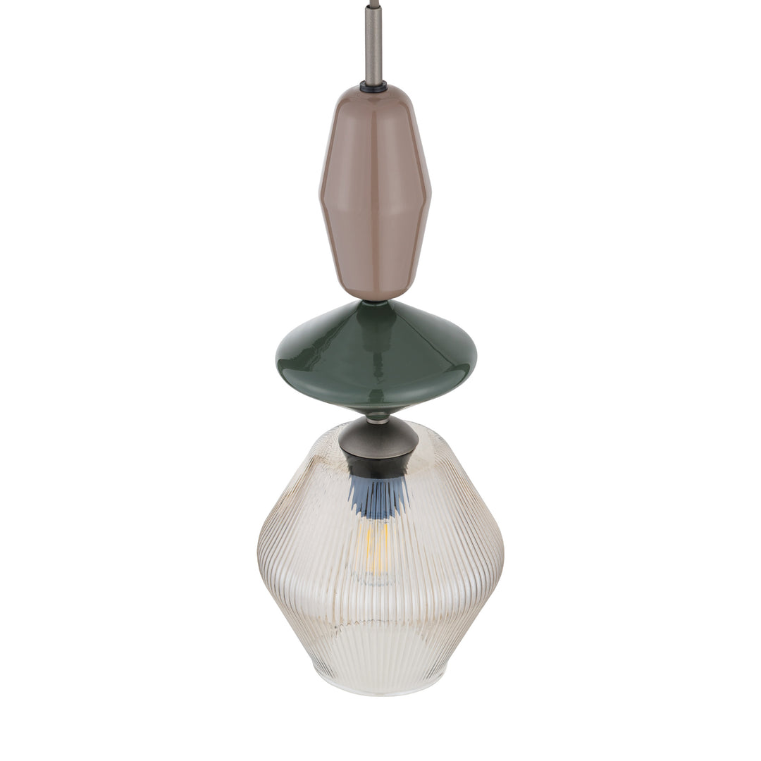 Zen fuso takpendel 1-lys-Takpendler-TK Lighting-Brun / Grønn / Konjakk farget-TK-11865-Lightup.no