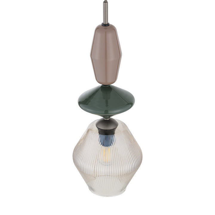 Zen fuso takpendel 1-lys-Takpendler-TK Lighting-Brun / Grønn / Konjakk farget-TK-11865-Lightup.no