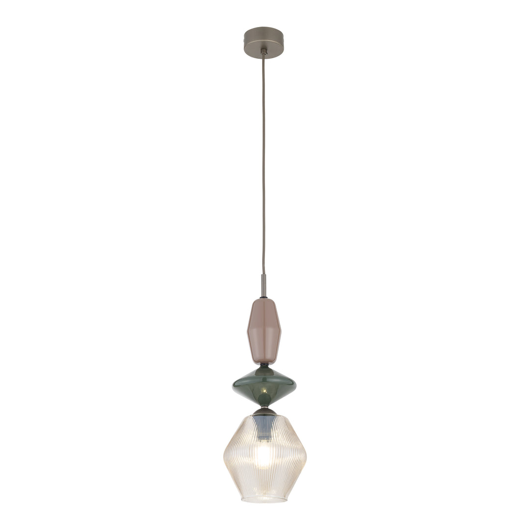 Zen fuso takpendel 1-lys-Takpendler-TK Lighting-Brun / Grønn / Konjakk farget-TK-11865-Lightup.no