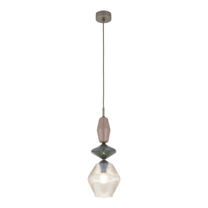 Zen fuso takpendel 1-lys-Takpendler-TK Lighting-Brun / Grønn / Konjakk farget-TK-11865-Lightup.no