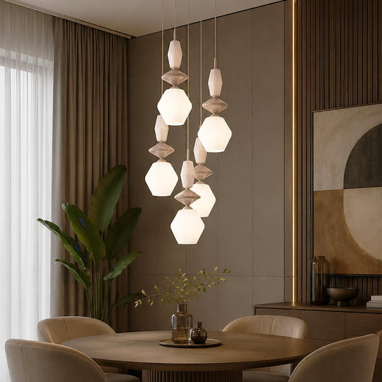 Zen fuso takpendel 5-lys-Takpendler-TK Lighting-Beige / Hvit-TK-11864-Lightup.no