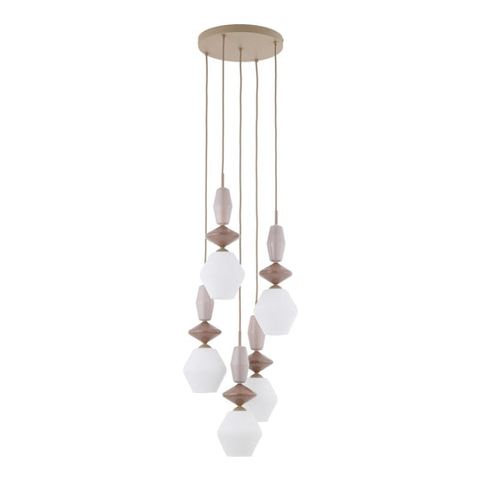 Zen fuso takpendel 5-lys-Takpendler-TK Lighting-Beige / Hvit-TK-11864-Lightup.no