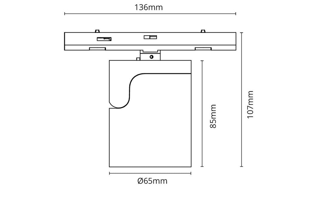 Zip Aneto mini spot for skinne 6,5W 2700 Kelvin Ra90 - Dimbar-Zip spotskinne-Sg Armaturen As-Svart-3250079-Lightup.no