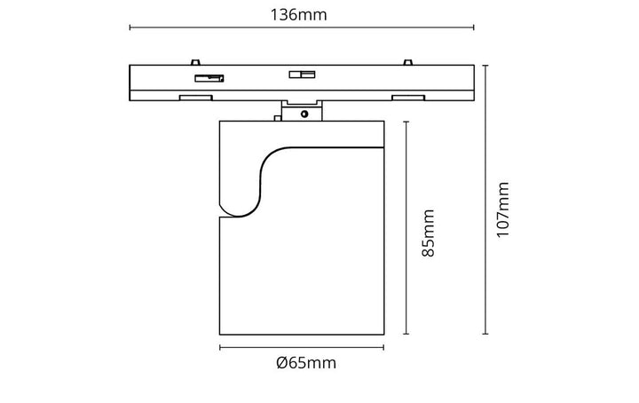 Zip Aneto mini spot for skinne 6,5W 2700 Kelvin Ra90 - Dimbar-Zip spotskinne-Sg Armaturen As-Svart-3250079-Lightup.no