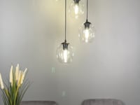 Istar rondell takpendel 4 lys - Svart/Røykfarget