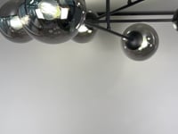 Brendi rund taklampe 6 lys - Svart/Klart glass
