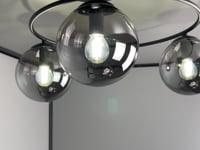 Sopra taklampe 3-lys - Svart/Røykfarget
