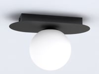 Plaza taklampe 1 lys - Svart/Opal