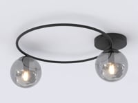 Sopra taklampe 2-lys - Svart/Røykfarget