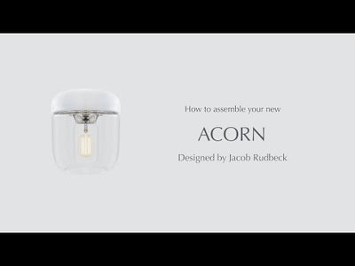 Acorn pendel hvit - Polert stål