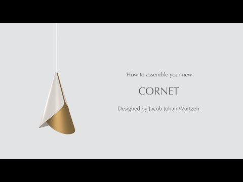 Cornet lampeskjerm - Hvit/Messing
