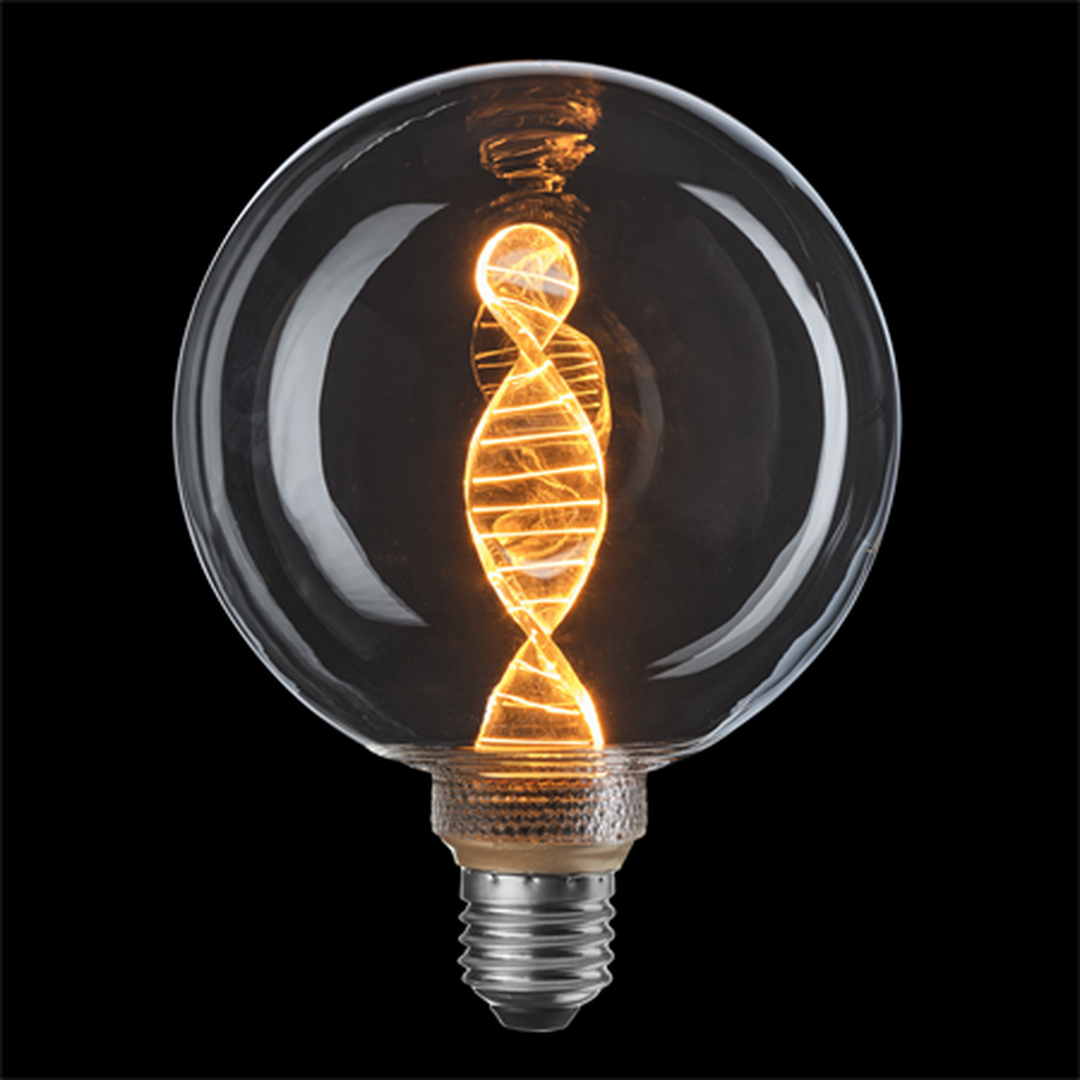 3-Steg DNA Clear Glob 125mm 3,6w 1800K - E27-LED-pære E27 sokkel-Unison-7722520-Lightup.no