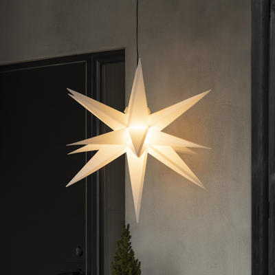 3D plaststjerne 80 cm IP44 - Hvit-Julebelysning dekor og pynt ute-Konstsmide-5971-200-Lightup.no