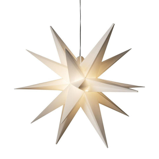 3D plaststjerne 80 cm IP44-Julebelysning dekor og pynt ute-Konstsmide-Hvit-5971-200-Lightup.no