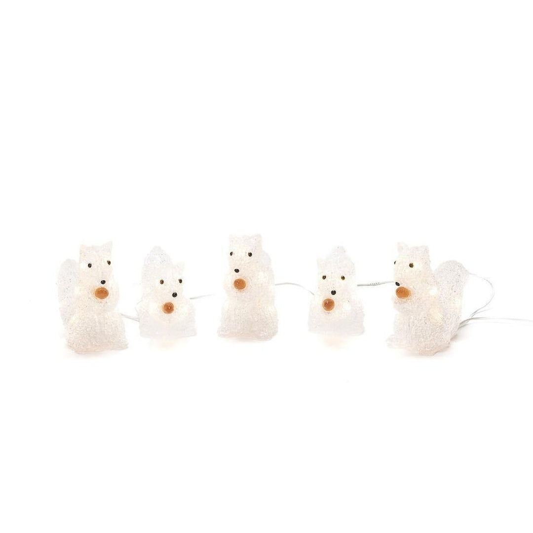 5 Ekorn med varmhvit LED IP44-Julebelysning dekor og pynt ute-Konstsmide-Hvit-6287-103-Lightup.no