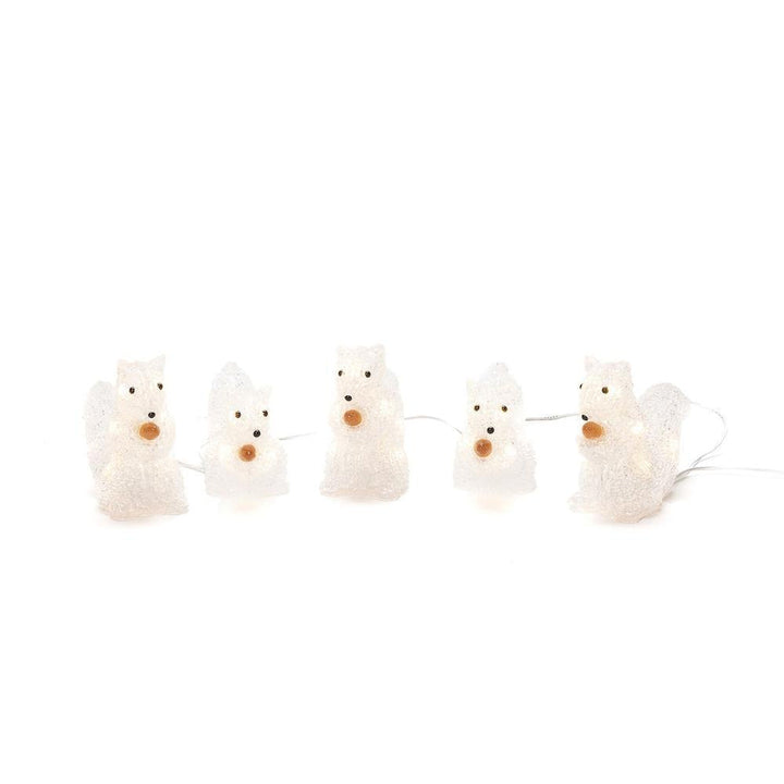 5 Ekorn med varmhvit LED IP44-Julebelysning dekor og pynt ute-Konstsmide-Hvit-6287-103-Lightup.no