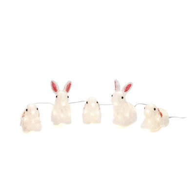 5 Kaniner med varmhvit LED IP44-Julebelysning dekor og pynt ute-Konstsmide-6289-103-Lightup.no