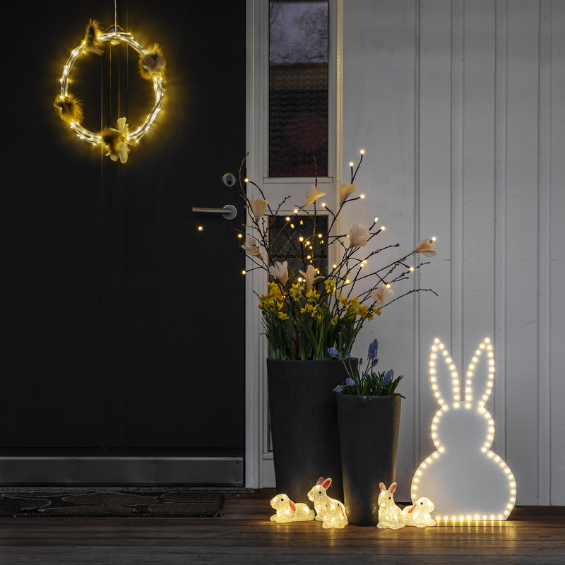 5 Kaniner med varmhvit LED IP44-Julebelysning dekor og pynt ute-Konstsmide-6289-103-Lightup.no