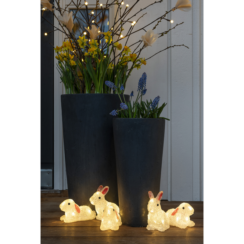 5 Kaniner med varmhvit LED IP44-Julebelysning dekor og pynt ute-Konstsmide-6289-103-Lightup.no