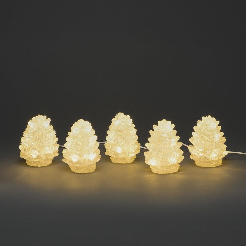 5 Kongler med varmhvit LED IP44-Julebelysning dekor og pynt ute-Konstsmide-6290-103-Lightup.no