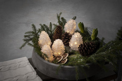 5 Kongler med varmhvit LED IP44-Julebelysning dekor og pynt ute-Konstsmide-6290-103-Lightup.no