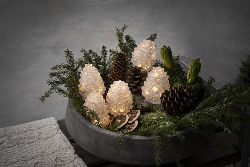 5 Kongler med varmhvit LED IP44-Julebelysning dekor og pynt ute-Konstsmide-6290-103-Lightup.no