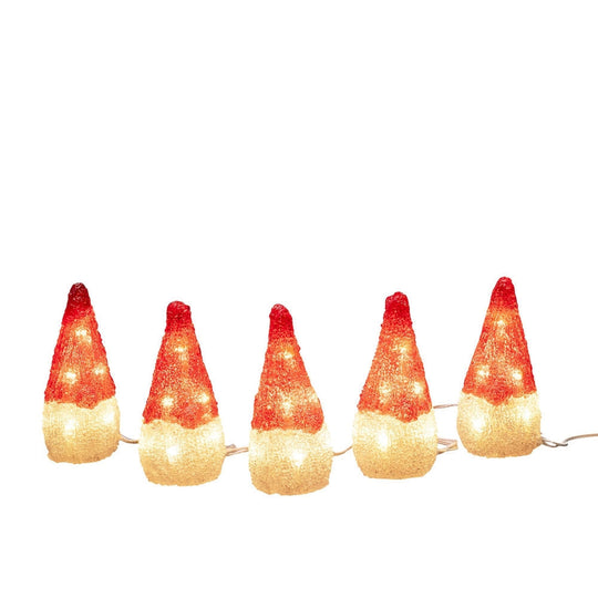 5 nisser med varmhvit LED IP44 - 11 cm-Julebelysning dekor og pynt ute-Konstsmide-Hvit-6237-103-Lightup.no