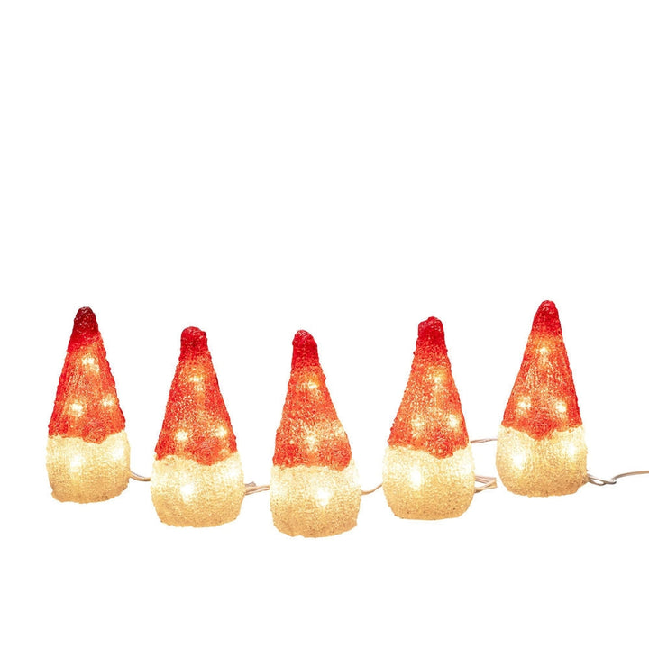 5 nisser med varmhvit LED IP44 - 11 cm-Julebelysning dekor og pynt ute-Konstsmide-Hvit-6237-103-Lightup.no
