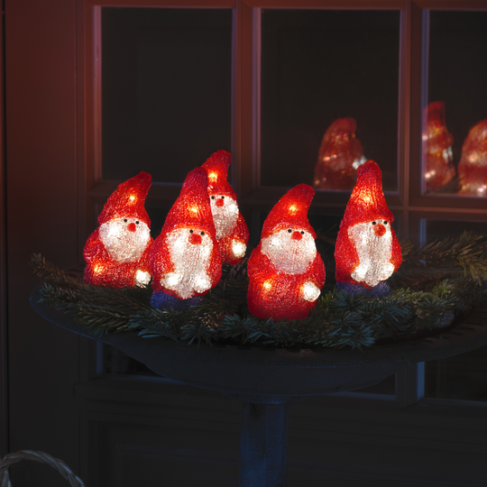 5 nisser med varmhvit LED IP44-Julebelysning dekor og pynt ute-Konstsmide-Hvit-6240-103-Lightup.no