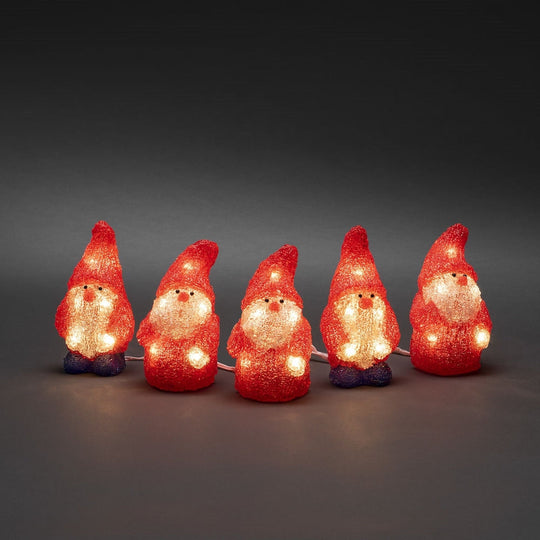 5 nisser med varmhvit LED IP44-Julebelysning dekor og pynt ute-Konstsmide-Hvit-6240-103-Lightup.no