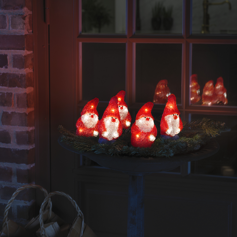 5 nisser med varmhvit LED IP44-Julebelysning dekor og pynt ute-Konstsmide-6240-103-Lightup.no
