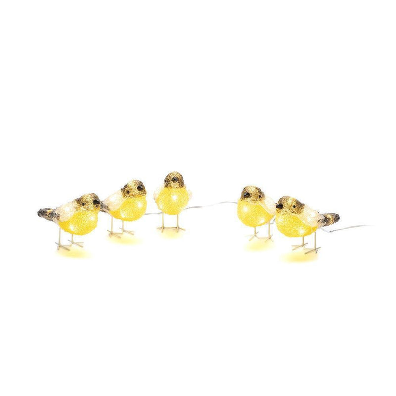 5 spurv i akryl LED IP44-Julebelysning dekor og pynt ute-Konstsmide-6291-103-Lightup.no