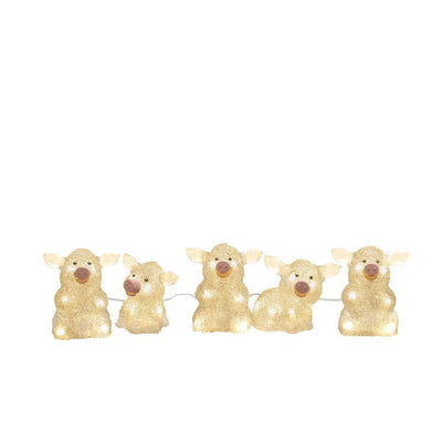 5 transparent griser i akryl 12,5 cm-Julebelysning dekor og pynt ute-Konstsmide-6232-103-Lightup.no
