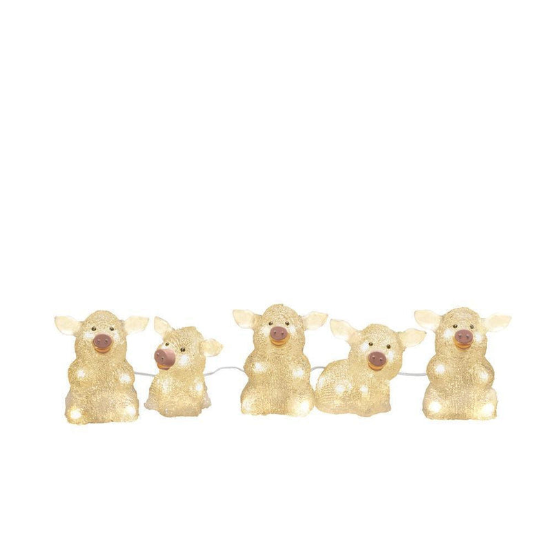5 transparent griser i akryl 12,5 cm-Julebelysning dekor og pynt ute-Konstsmide-6232-103-Lightup.no