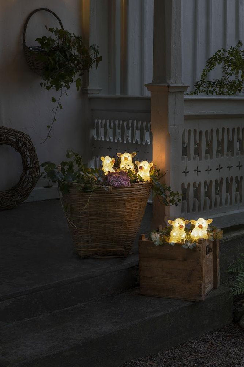 5 transparent griser i akryl 12,5 cm-Julebelysning dekor og pynt ute-Konstsmide-6232-103-Lightup.no