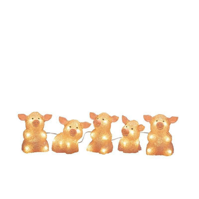 5 transparent griser i akryl 12,5 cm - Rosa-Julebelysning dekor og pynt ute-Konstsmide-6232-343-Lightup.no
