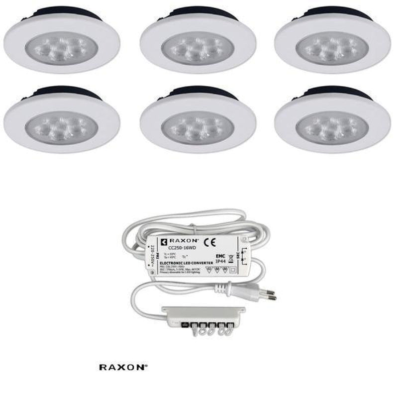 6 pakning Lena LED downlight 2,6W hvit-Downlight møbel-Raxon-600-750-Lightup.no