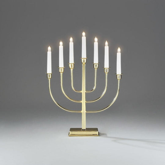 7 armet adventsstake - messing-Julebelysning adventsstake-Konstsmide-Messing-2466-800TR-Lightup.no