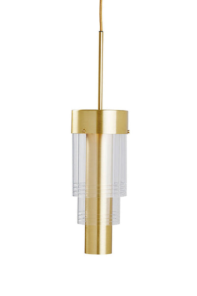 A-spire takpendel 14 cm 16W 3000K dimbar - Klar/Børstet messing-Takpendler-EBB & FLOW-LA102001-Lightup.no