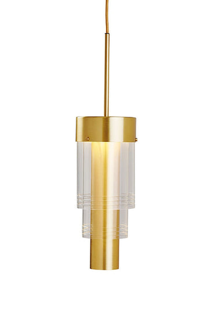 A-spire takpendel 14 cm 16W 3000K dimbar - Klar/Børstet messing-Takpendler-EBB & FLOW-LA102001-Lightup.no