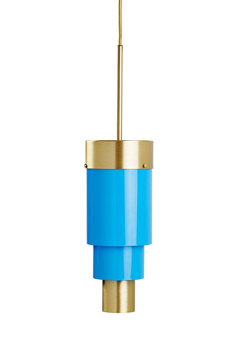 A-spire takpendel 14 cm 16W 3000K dimbar - Opal blå/Børstet messing-Takpendler-EBB & FLOW-LA102003-Lightup.no