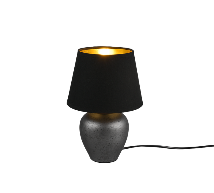 Abby bordlampe - Antikk nikkel/Svart og gullfarget skjerm-Bordlamper-Reality-Trl__R50601002-Lightup.no