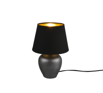 Abby bordlampe - Antikk nikkel/Svart og gullfarget skjerm-Bordlamper-Reality-Trl__R50601002-Lightup.no