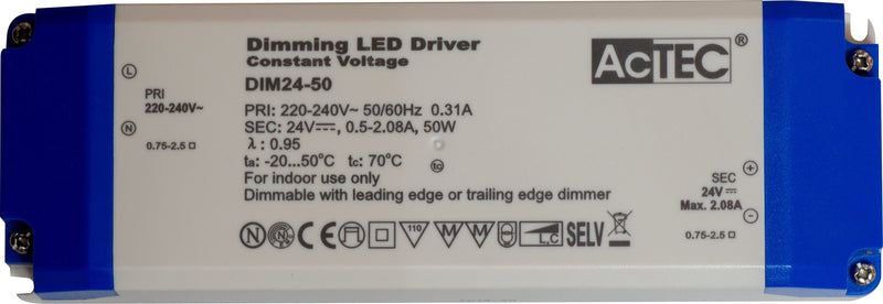AcTEC LED trafo 50W 24V DC - Dimbar-Elektronikk-NorDesign-450500124-Lightup.no