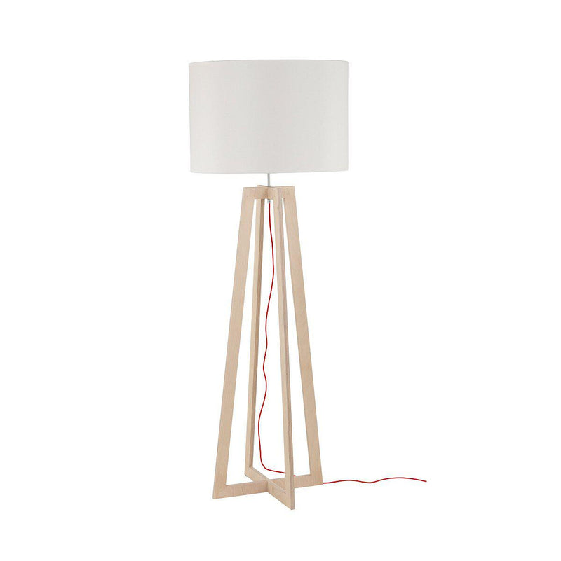 Across gulvlampe - Hvit/trefarget-Gulvlamper-Nowodvorski-N-6927-Lightup.no