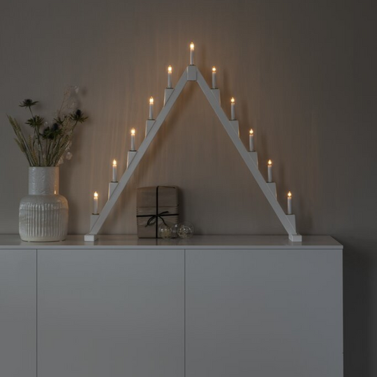 Adventsstake 11 armer - Hvit-Julebelysning adventsstake-Konstsmide-Hvit-3592-210-Lightup.no